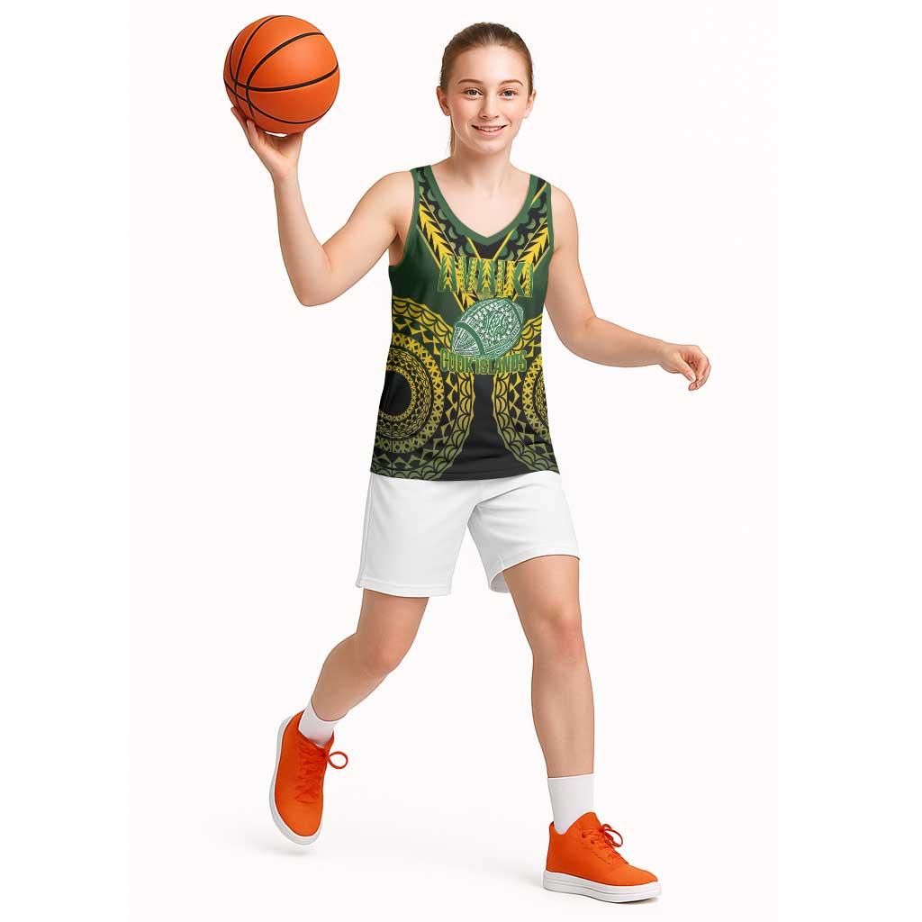 Custom Avaiki Cook Islands Rugby Basketball Jersey Kuki Airani Tatau Black - Polynesian Pride