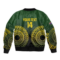 Custom Avaiki Cook Islands Rugby Bomber Jacket Kuki Airani Tatau Black - Polynesian Pride
