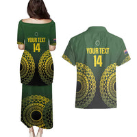 Custom Avaiki Cook Islands Rugby Couples Matching Puletasi and Hawaiian Shirt Kuki Airani Tatau Black LT14 - Polynesian Pride