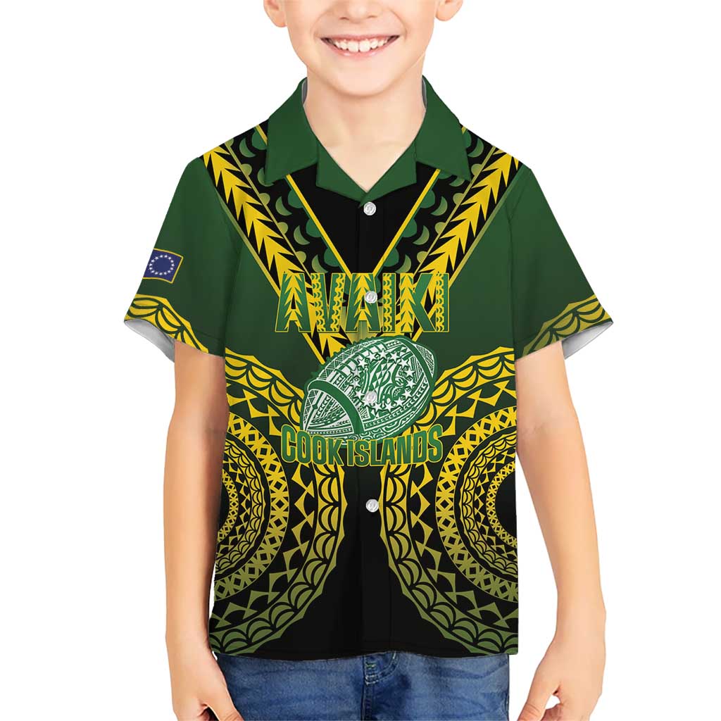 Custom Avaiki Cook Islands Rugby Family Matching Mermaid Dress and Hawaiian Shirt Kuki Airani Tatau Black LT14 Son's Shirt Black - Polynesian Pride