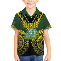 Custom Avaiki Cook Islands Rugby Family Matching Mermaid Dress and Hawaiian Shirt Kuki Airani Tatau Black LT14 Son's Shirt Black - Polynesian Pride