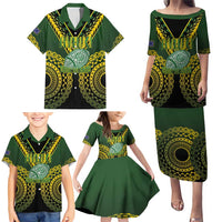 Custom Avaiki Cook Islands Rugby Family Matching Puletasi and Hawaiian Shirt Kuki Airani Tatau Black LT14 - Polynesian Pride