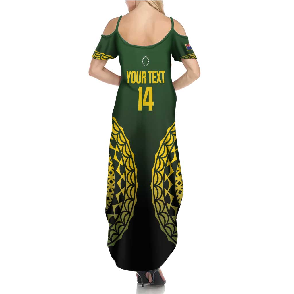 Custom Avaiki Cook Islands Rugby Family Matching Summer Maxi Dress and Hawaiian Shirt Kuki Airani Tatau Black LT14 - Polynesian Pride