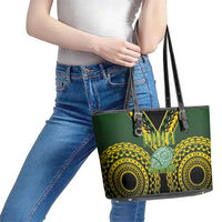 Avaiki Cook Islands Rugby Leather Tote Bag Kuki Airani Tatau Black - Polynesian Pride