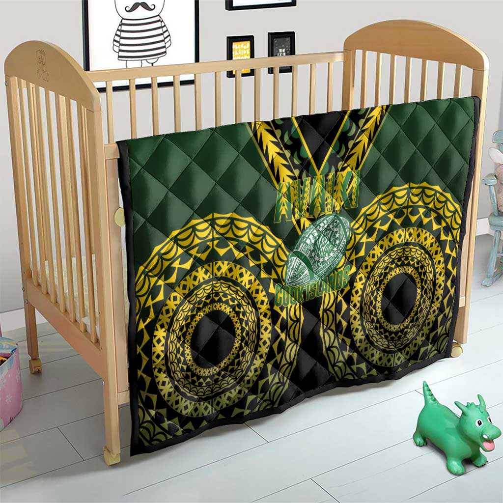 Avaiki Cook Islands Rugby Quilt Kuki Airani Tatau Black - Polynesian Pride