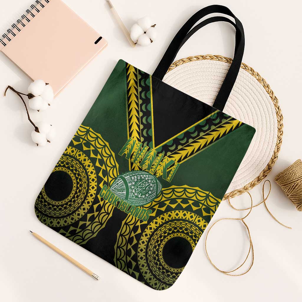 Avaiki Cook Islands Rugby Tote Bag Kuki Airani Tatau Black - Polynesian Pride