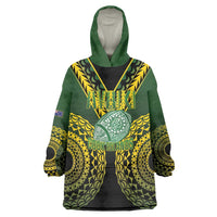 Custom Avaiki Cook Islands Rugby Wearable Blanket Hoodie Kuki Airani Tatau Black LT14 One Size Black - Polynesian Pride