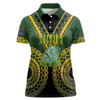 Custom Avaiki Cook Islands Rugby Women Polo Shirt Kuki Airani Tatau Black LT14 Female Black - Polynesian Pride