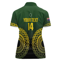 Custom Avaiki Cook Islands Rugby Women Polo Shirt Kuki Airani Tatau Black LT14 - Polynesian Pride