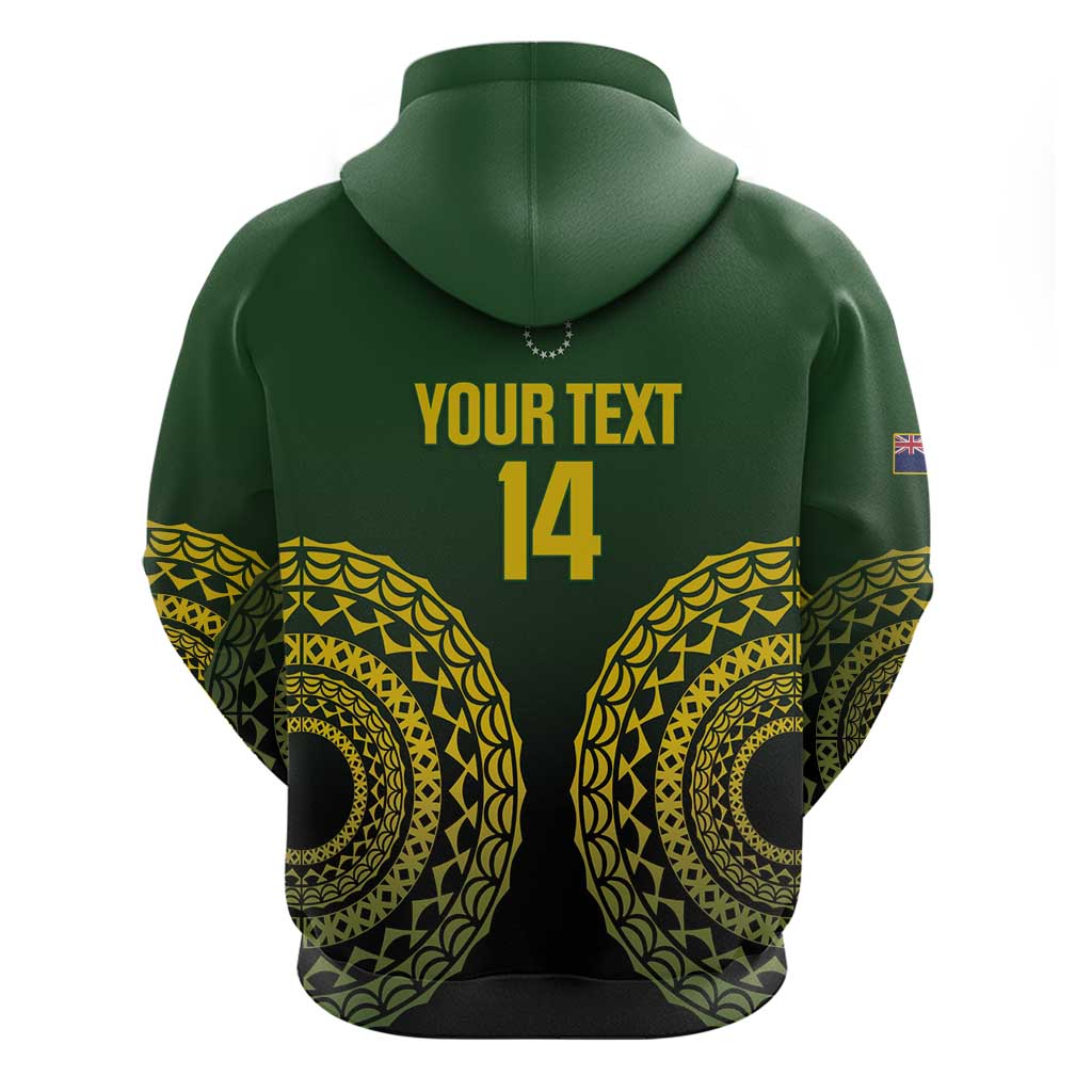 Custom Avaiki Cook Islands Rugby Zip Hoodie Kuki Airani Tatau Black - Polynesian Pride