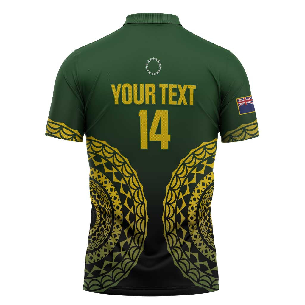 Custom Avaiki Cook Islands Rugby Zipper Polo Shirt Kuki Airani Tatau Black LT14 - Polynesian Pride