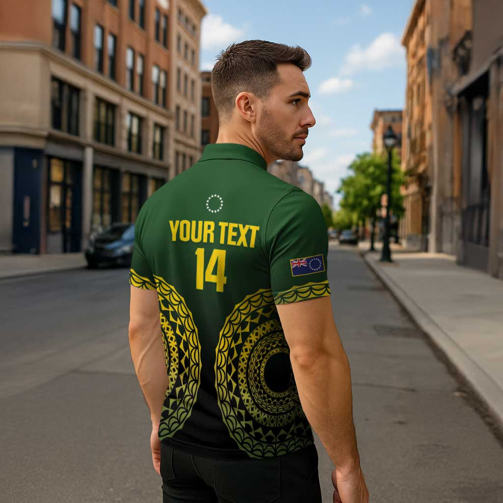 Custom Avaiki Cook Islands Rugby Zipper Polo Shirt Kuki Airani Tatau Black LT14 - Polynesian Pride