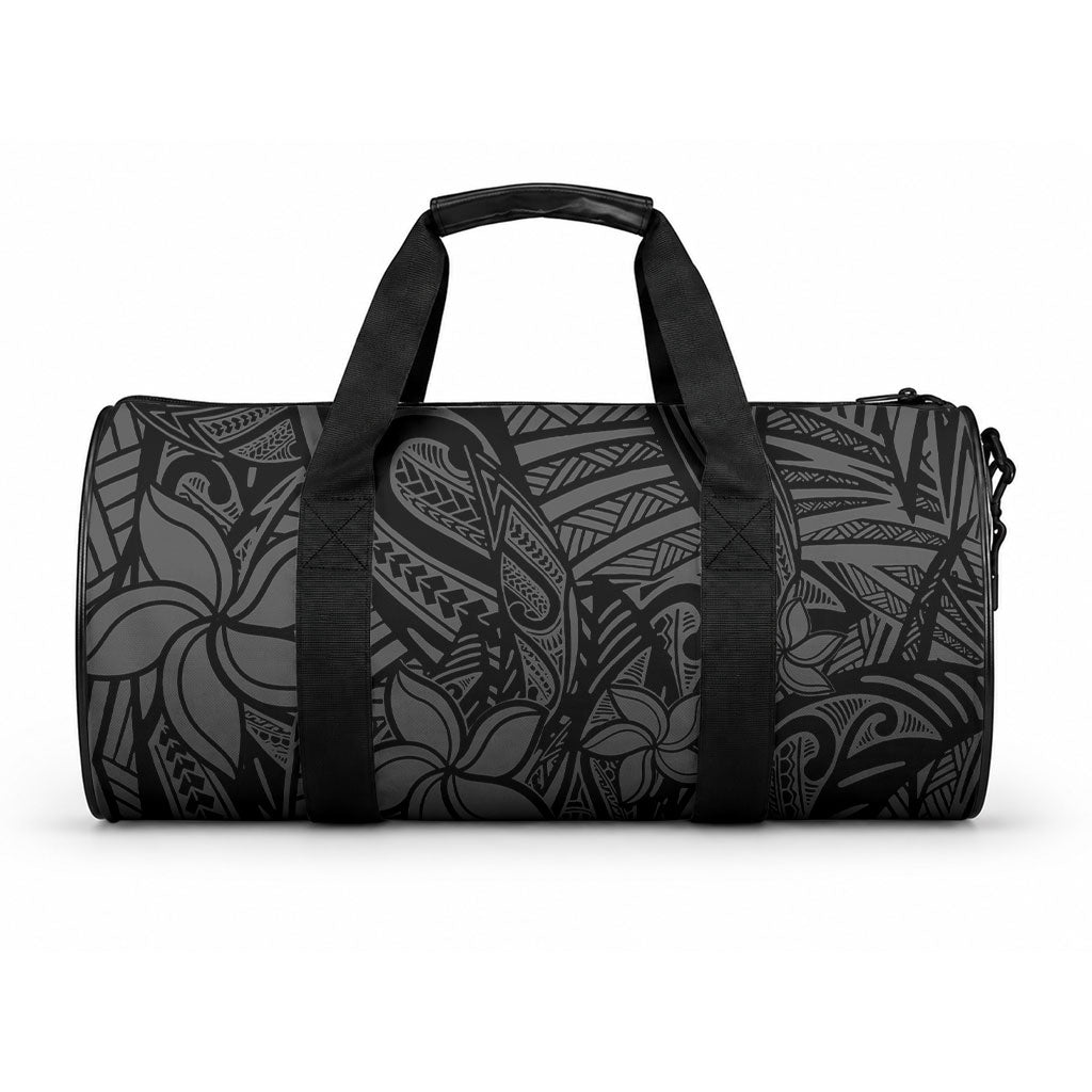 Polynesia Duffle Bag Polynesian Pattern Mix Plumeria Black