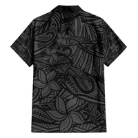 Polynesia Family Matching Tank Maxi Dress and Hawaiian Shirt Polynesian Pattern Mix Plumeria Black LT14 - Polynesian Pride