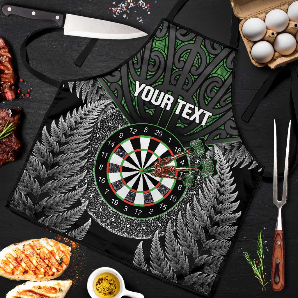 Personalised New Zealand Darts Apron Dartboard Maori Fern Puhoro Art - Polynesian Pride