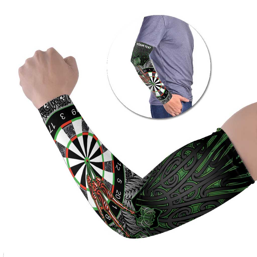 Personalised New Zealand Darts Arm Sleeves Dartboard Maori Fern Puhoro Art - Polynesian Pride
