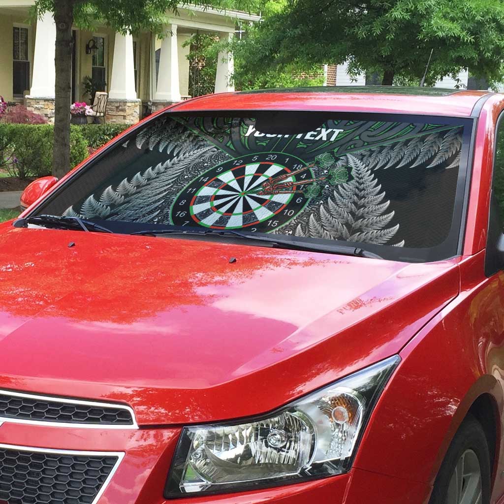 Personalised New Zealand Darts Auto Sun Shade Dartboard Maori Fern Puhoro Art - Polynesian Pride