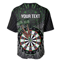 Personalised New Zealand Darts Baseball Jersey Dartboard Maori Fern Puhoro Art LT14 - Polynesian Pride