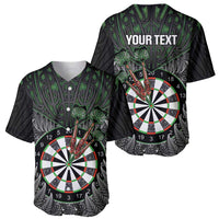 Personalised New Zealand Darts Baseball Jersey Dartboard Maori Fern Puhoro Art LT14 - Polynesian Pride
