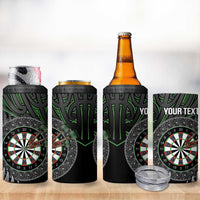 Personalised New Zealand Darts 4 in 1 Can Cooler Tumbler Dartboard Maori Fern Puhoro Art LT14 - Polynesian Pride