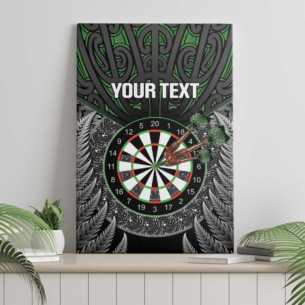 Personalised New Zealand Darts Canvas Wall Art Dartboard Maori Fern Puhoro Art LT14 - Polynesian Pride