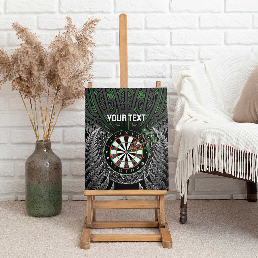 Personalised New Zealand Darts Canvas Wall Art Dartboard Maori Fern Puhoro Art LT14 - Polynesian Pride