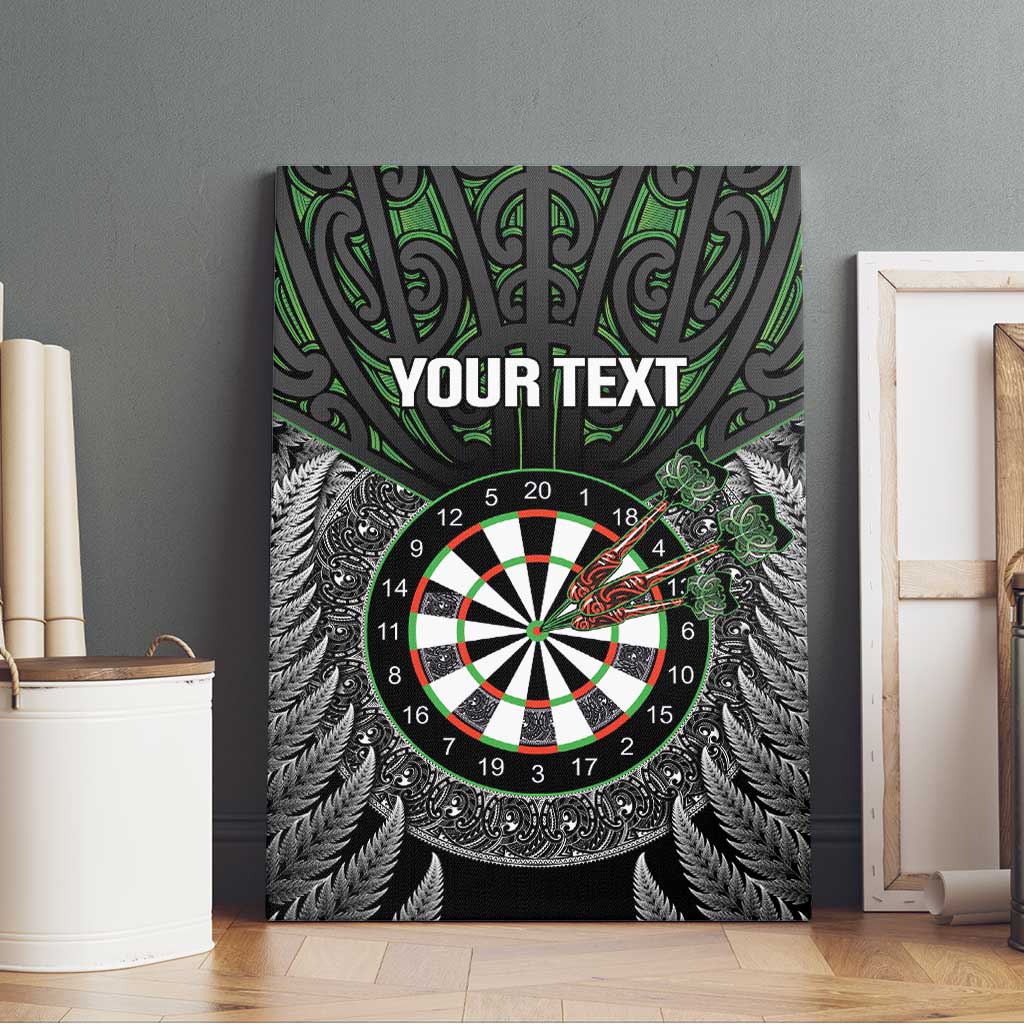 Personalised New Zealand Darts Canvas Wall Art Dartboard Maori Fern Puhoro Art LT14 - Polynesian Pride