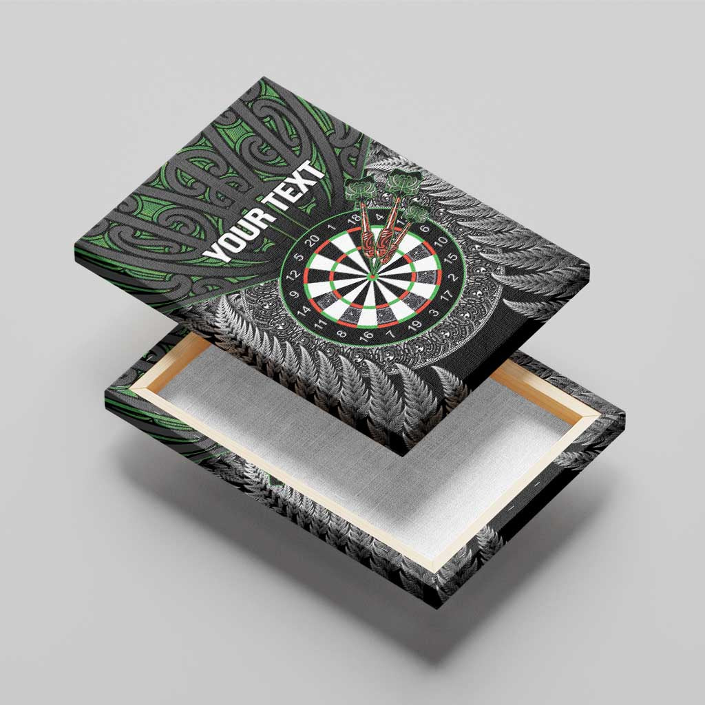 Personalised New Zealand Darts Canvas Wall Art Dartboard Maori Fern Puhoro Art LT14 - Polynesian Pride