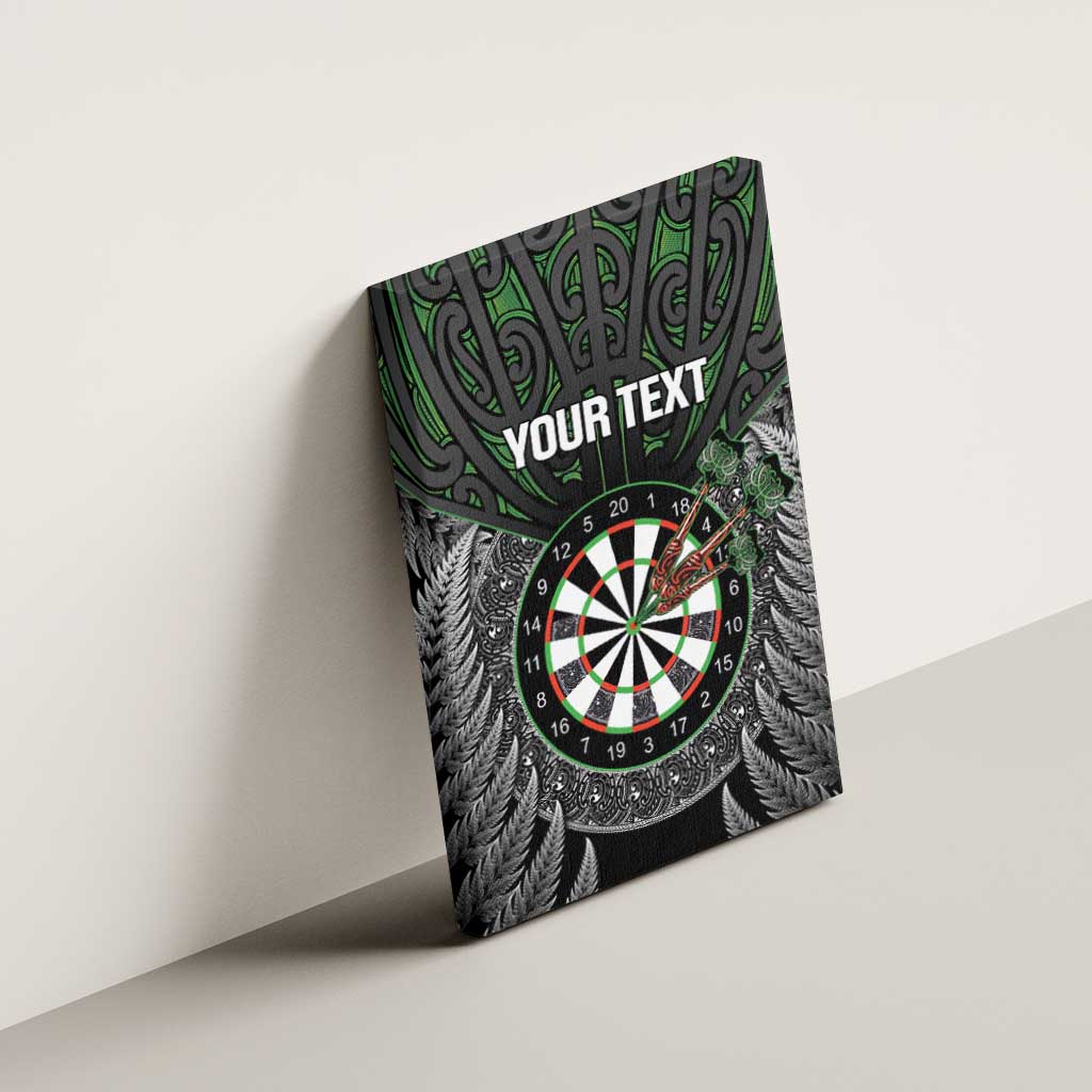 Personalised New Zealand Darts Canvas Wall Art Dartboard Maori Fern Puhoro Art LT14 - Polynesian Pride