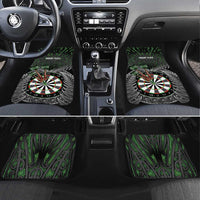Personalised New Zealand Darts Car Mats Dartboard Maori Fern Puhoro Art LT14 Set 4pcs Black - Polynesian Pride
