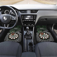 Personalised New Zealand Darts Car Mats Dartboard Maori Fern Puhoro Art LT14 Set 2pcs - Front Black - Polynesian Pride