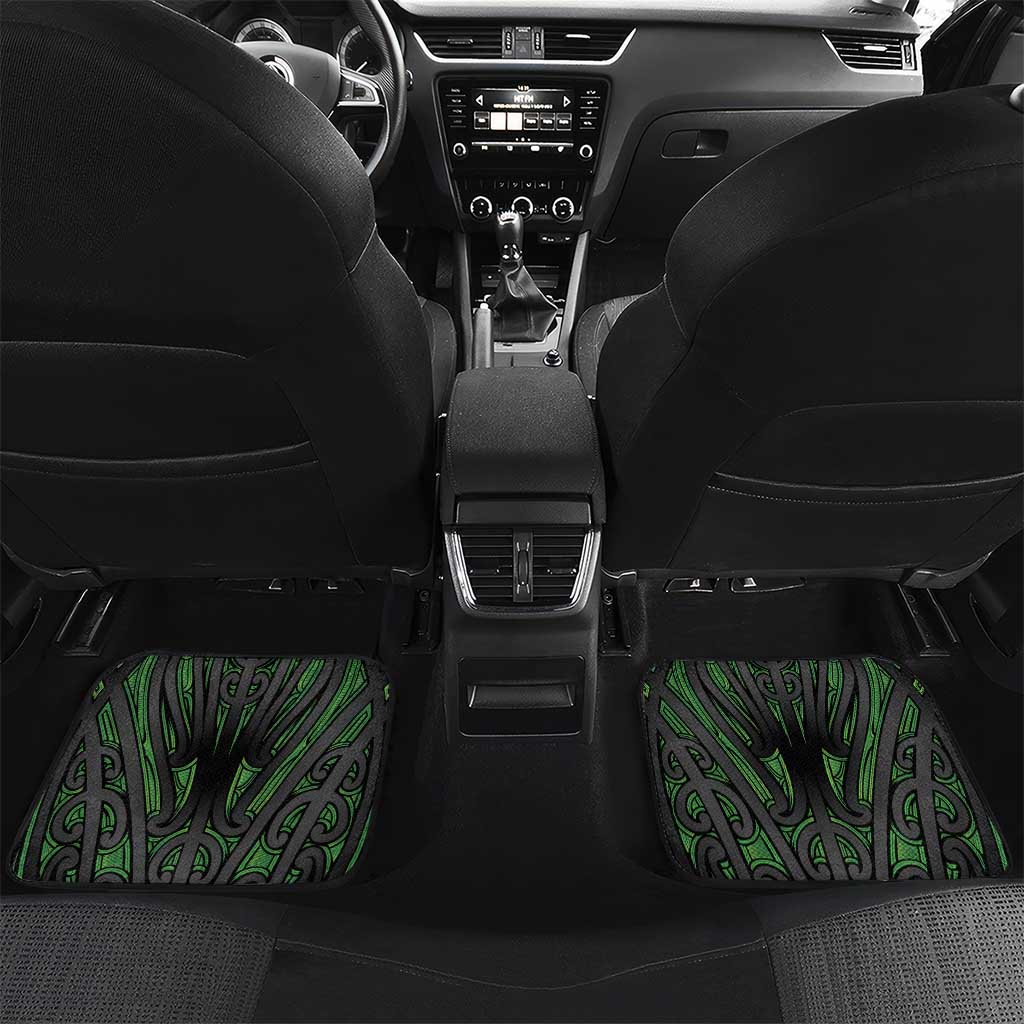 Personalised New Zealand Darts Car Mats Dartboard Maori Fern Puhoro Art LT14 Set 2pcs - Back Black - Polynesian Pride