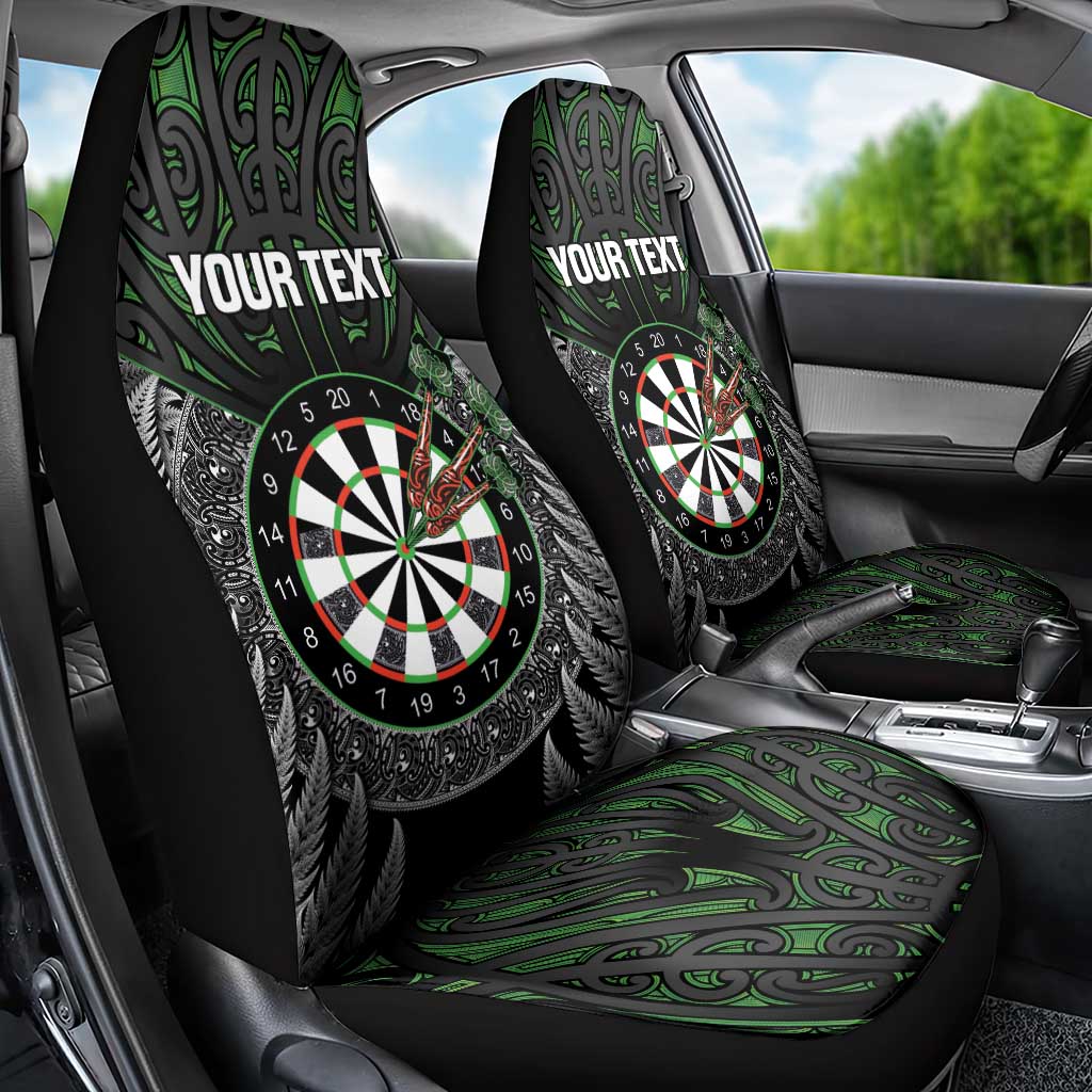 Personalised New Zealand Darts Car Seat Cover Dartboard Maori Fern Puhoro Art LT14 - Polynesian Pride