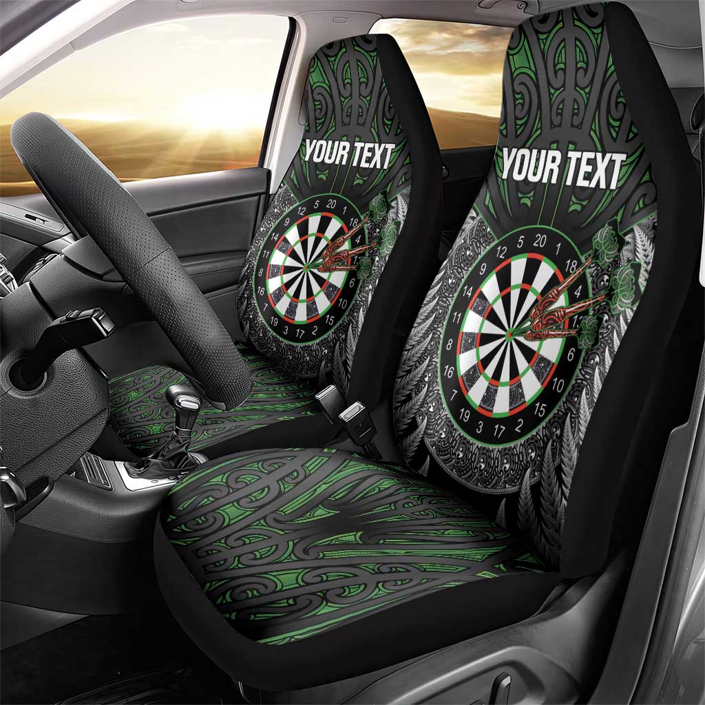 Personalised New Zealand Darts Car Seat Cover Dartboard Maori Fern Puhoro Art LT14 - Polynesian Pride