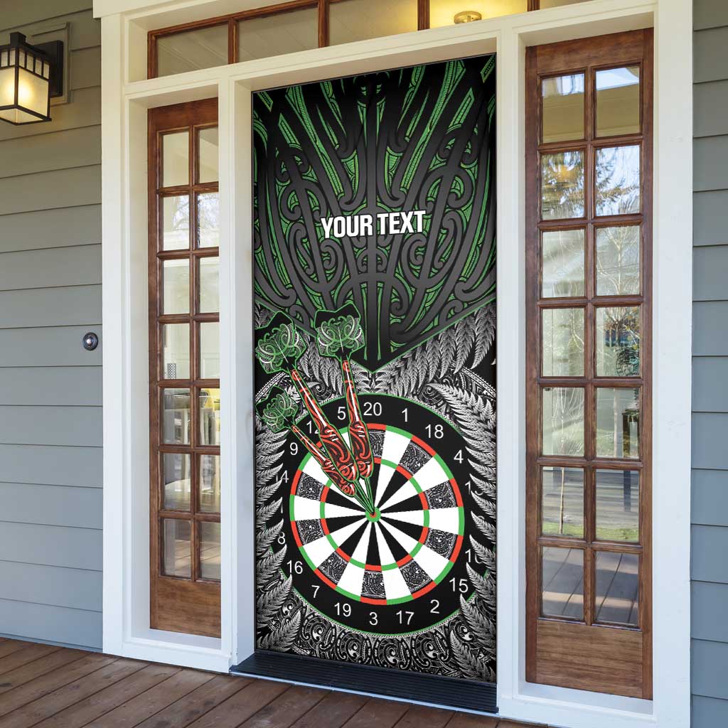 Personalised New Zealand Darts Door Cover Dartboard Maori Fern Puhoro Art - Polynesian Pride