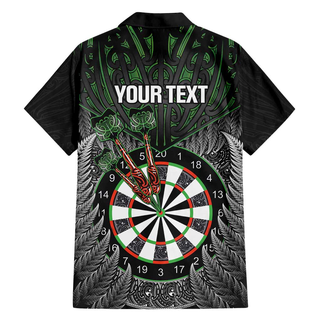 Personalised New Zealand Darts Family Matching Off Shoulder Maxi Dress and Hawaiian Shirt Dartboard Maori Fern Puhoro Art LT14 - Polynesian Pride