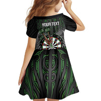 Personalised New Zealand Darts Family Matching Tank Maxi Dress and Hawaiian Shirt Dartboard Maori Fern Puhoro Art LT14 - Polynesian Pride