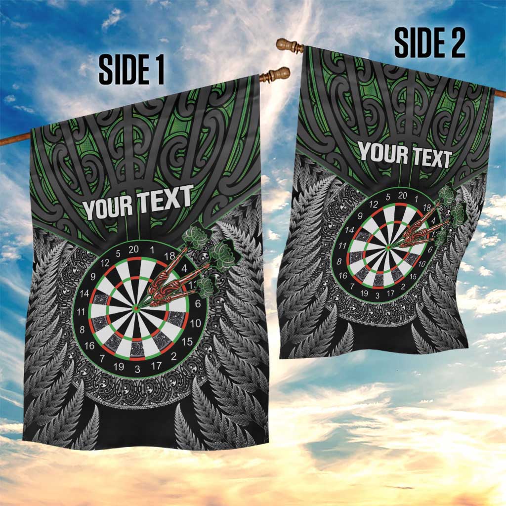 Personalised New Zealand Darts Garden Flag Dartboard Maori Fern Puhoro Art LT14 - Polynesian Pride