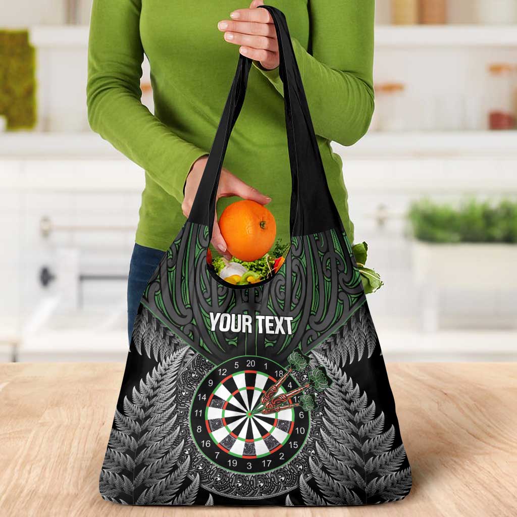 Personalised New Zealand Darts Grocery Bag Dartboard Maori Fern Puhoro Art LT14 - Polynesian Pride
