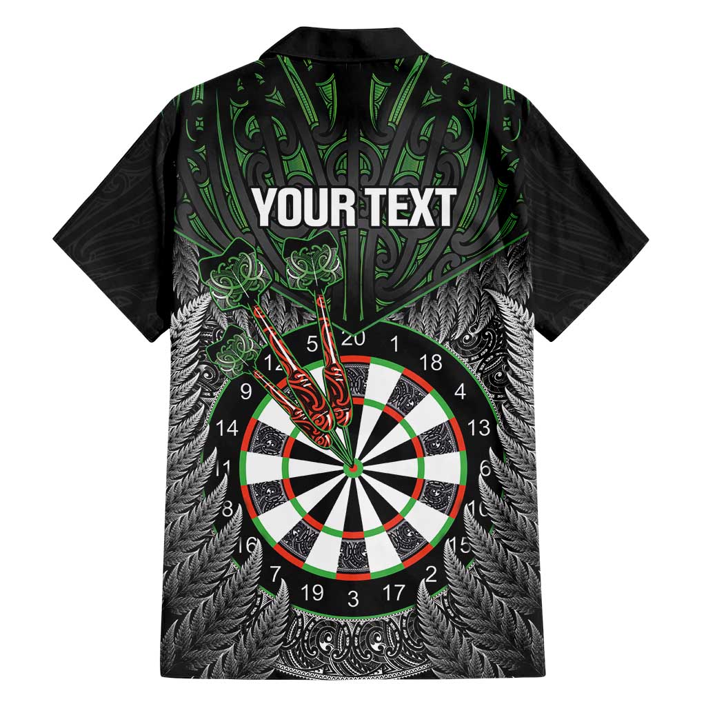 Personalised New Zealand Darts Hawaiian Shirt Dartboard Maori Fern Puhoro Art LT14 - Polynesian Pride