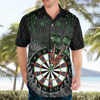Personalised New Zealand Darts Hawaiian Shirt Dartboard Maori Fern Puhoro Art LT14 - Polynesian Pride