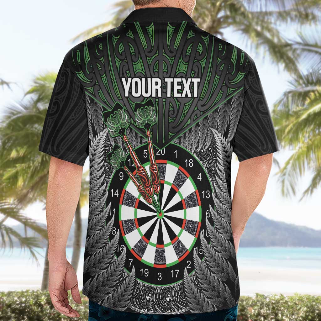 Personalised New Zealand Darts Hawaiian Shirt Dartboard Maori Fern Puhoro Art LT14 - Polynesian Pride