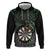Personalised New Zealand Darts Hoodie Dartboard Maori Fern Puhoro Art