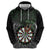 Personalised New Zealand Darts Hoodie Dartboard Maori Fern Puhoro Art
