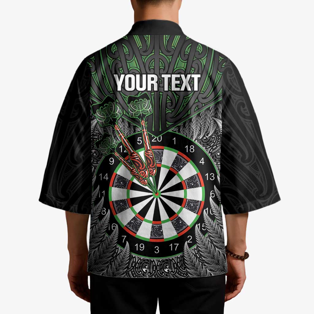 Personalised New Zealand Darts Kimono Dartboard Maori Fern Puhoro Art - Polynesian Pride