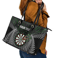 Personalised New Zealand Darts Leather Tote Bag Dartboard Maori Fern Puhoro Art LT14 - Polynesian Pride