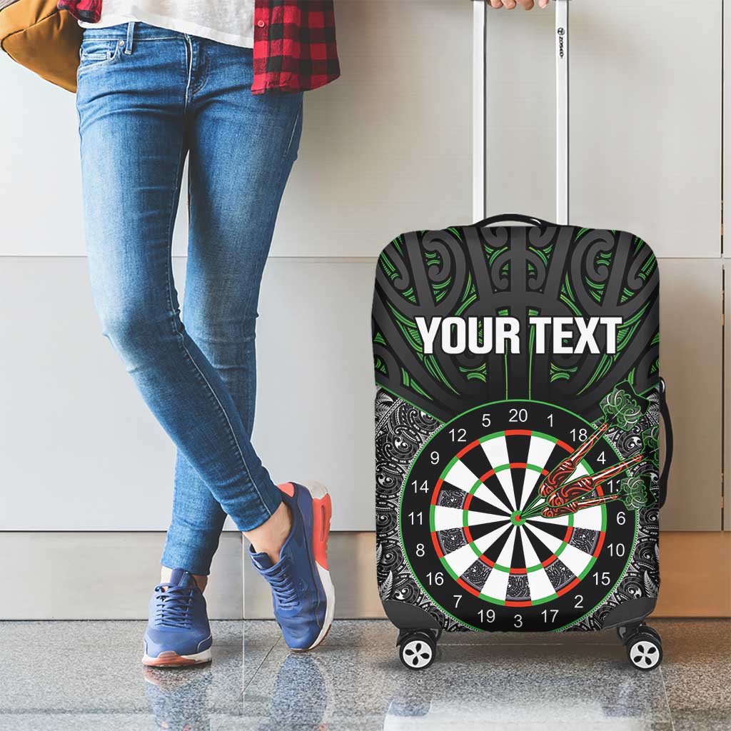 Personalised New Zealand Darts Luggage Cover Dartboard Maori Fern Puhoro Art LT14 - Polynesian Pride