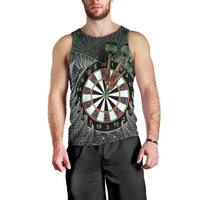Personalised New Zealand Darts Men Tank Top Dartboard Maori Fern Puhoro Art LT14 - Polynesian Pride
