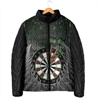 Personalised New Zealand Darts Padded Jacket Dartboard Maori Fern Puhoro Art - Polynesian Pride