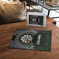 Personalised New Zealand Darts Puzzle Dartboard Maori Fern Puhoro Art - Polynesian Pride